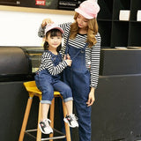 Fashion mother and daughter jeans with straps - MAXIME