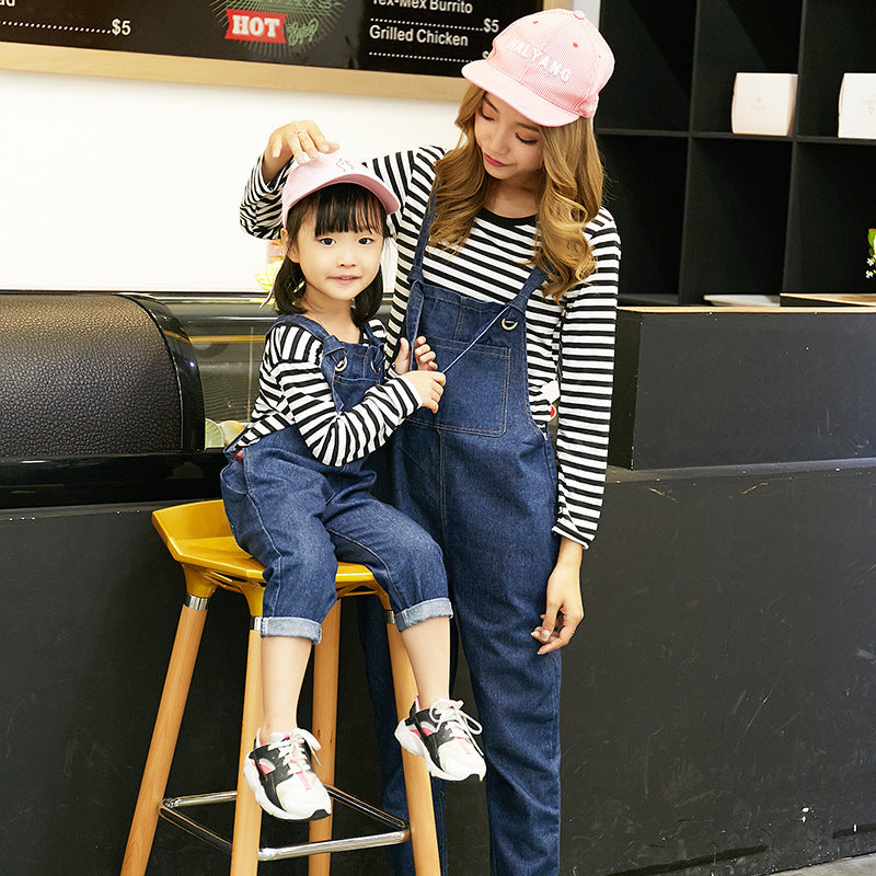 Fashion mother and daughter jeans with straps - MAXIME