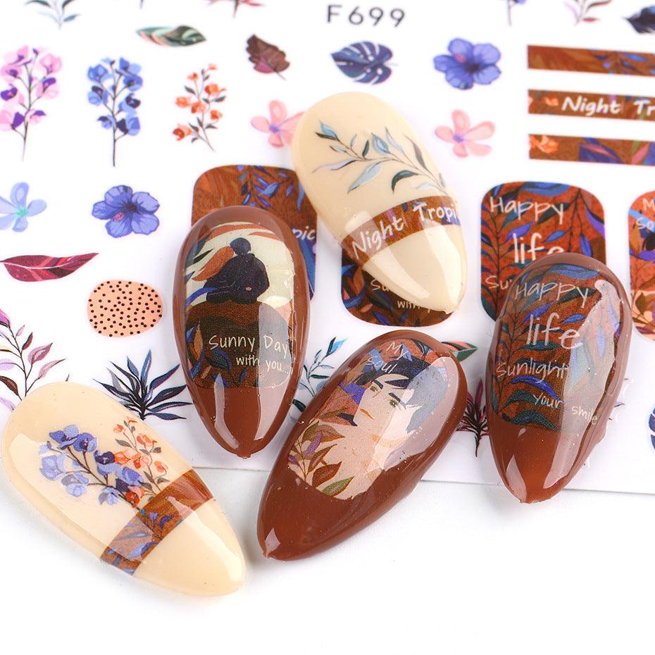 Nail Stickers Floral Series Nails - MAXIME