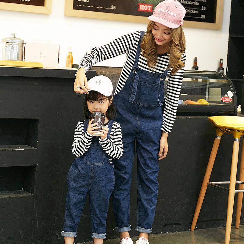 Fashion mother and daughter jeans with straps - MAXIME