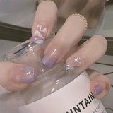 Ashionable Blue And Graffiti Pattern Wearable Nails - MAXIME