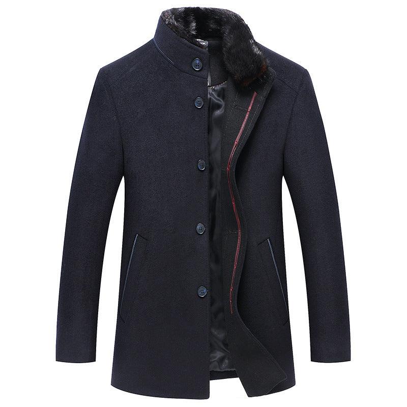 Men's Stand Collar Woolen Coat - MAXIME