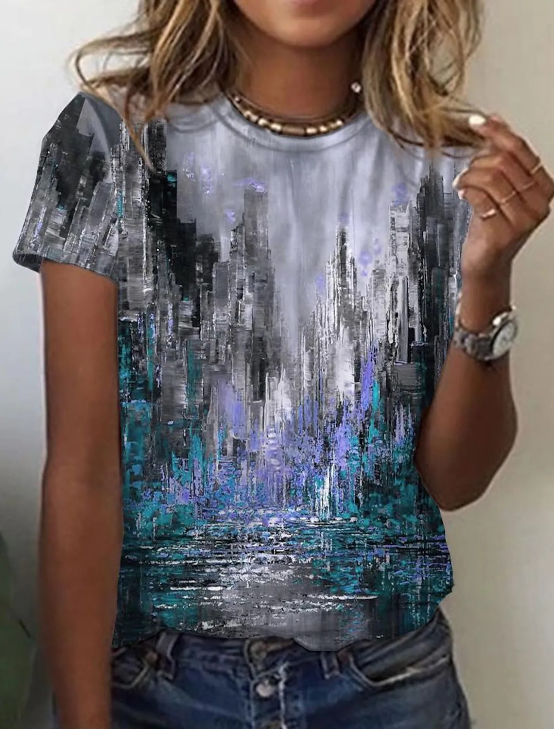 Maxime New Abstract Retro Print Short Sleeves - MAXIME