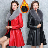 Women's Collar Fur Coat - MAXIME