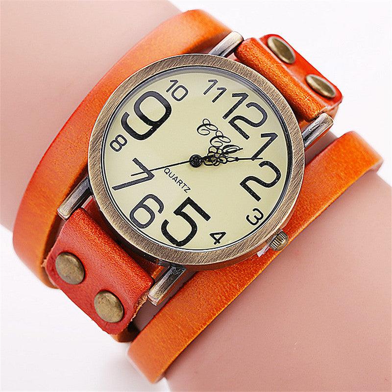 Layer Cowhide Retro Watch - MAXIME