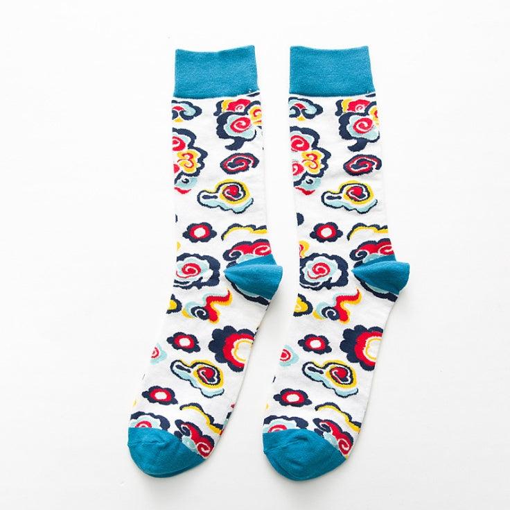 Geometry Pattern Funny Cotton Socks - MAXIME