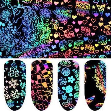 Nail Laser Star Sticker Thermal Transfer Nail Decals Symphony Star Paper - MAXIME