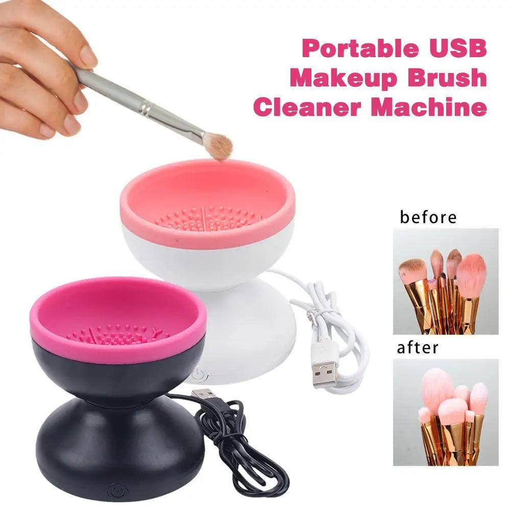 Electric Makeup Brush Cleaner Machine Portable Automatic USB Cosmetic Brush Cleaner Tools For All Size Beauty Makeup Brushes Set - MAXIME