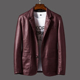 Leather Jacket Thin Lapel - MAXIME