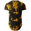 Mens Hip Hop Tie-Dyed Hipster Curve Hem T Shirt - MAXIME