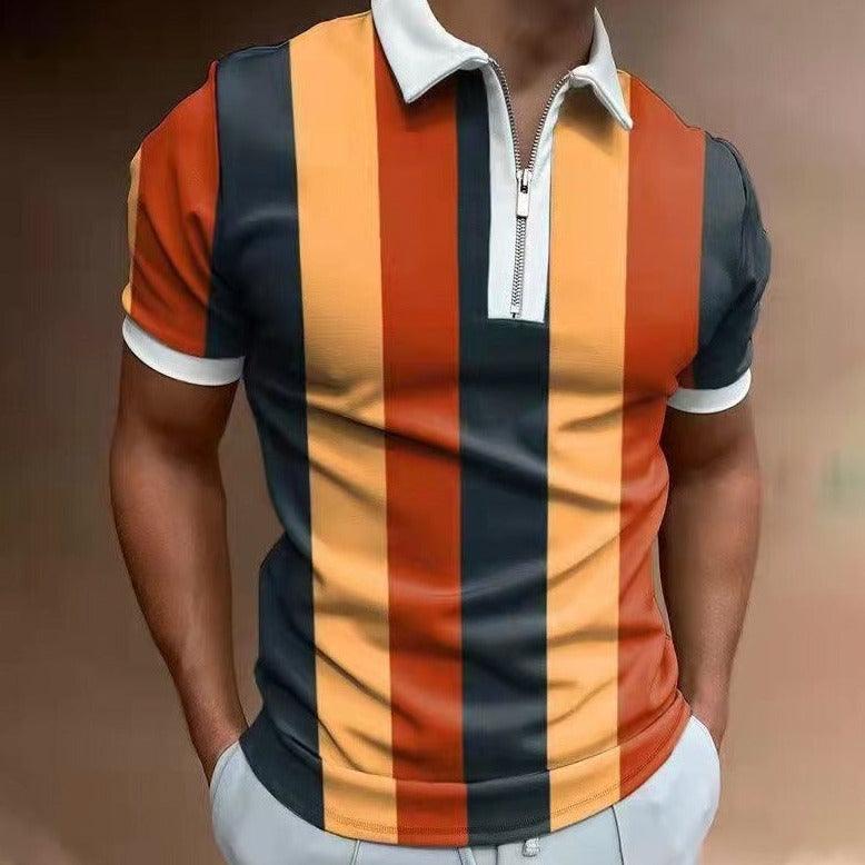 POLO Shirt Striped Printed Short Sleeve - MAXIME