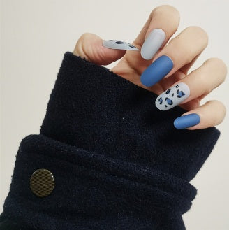 Ashionable Blue And Graffiti Pattern Wearable Nails - MAXIME