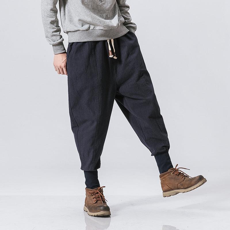 Cotton And Linen Hip Hop Pants For Man - MAXIME