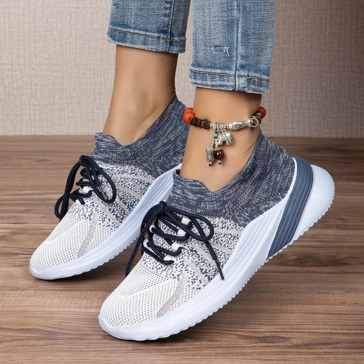 Women Color-matching Breathable Mesh Shoes Running Walking Casual Sneakers - MAXIME