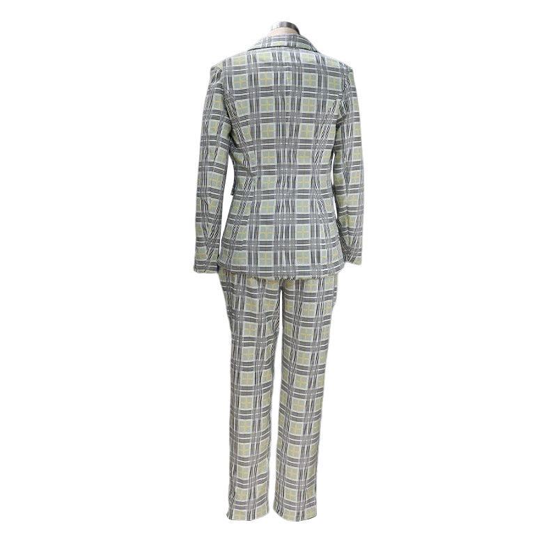 MAXIME Elegant Slim Plaid Business Suit - MAXIME