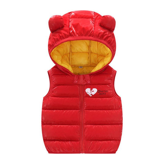 Boys Girls Sleeveless Waistcoat Kids Outerwear Vests Children Hooded Jackets - MAXIME