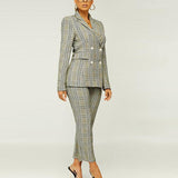 MAXIME Elegant Slim Plaid Business Suit - MAXIME