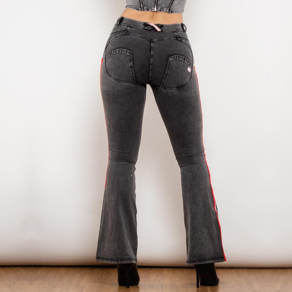 Melody Side Striped Sexy Push Up Jeans Denim Flare Pants - MAXIME