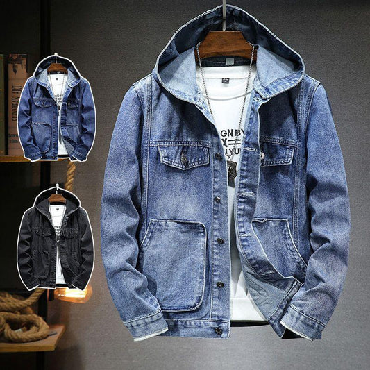 Trendy Hooded Denim Jacket - MAXIME