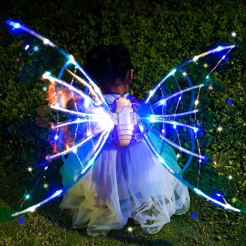 Girls Electrical Butterfly Wings With Lights Glowing Shiny Dress - MAXIME