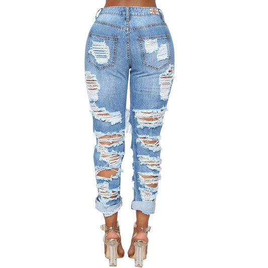 Personality Ripped Denim Trousers - MAXIME