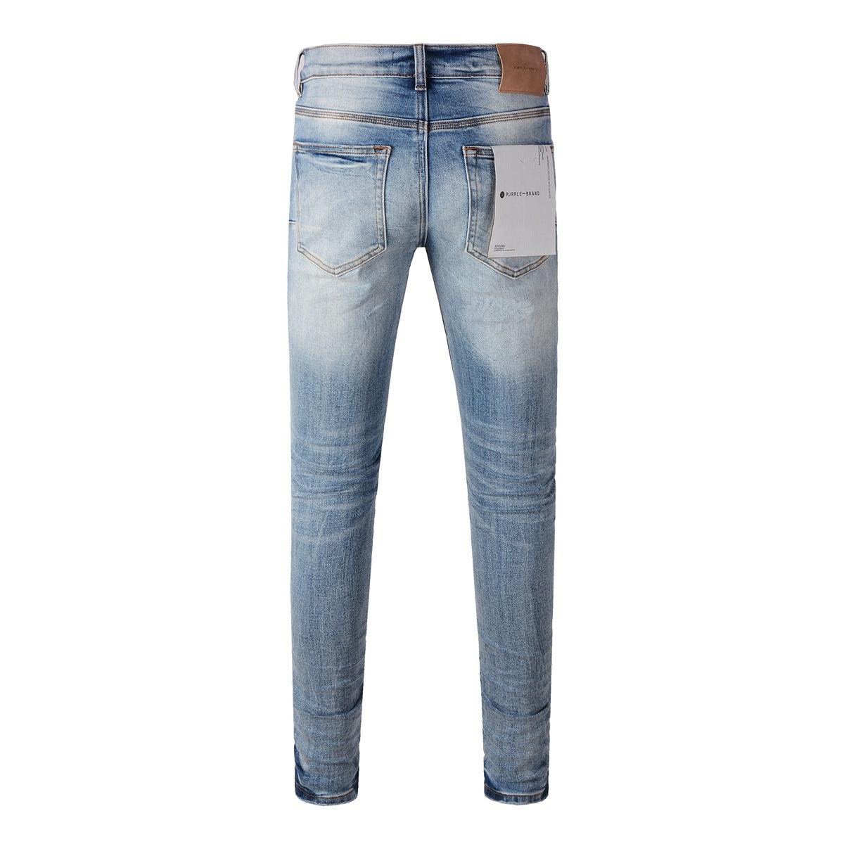 Men's American High Street Blue Patch Jeans - MAXIME