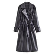 Women's Fit With Belt Leather Trench Coat - MAXIME