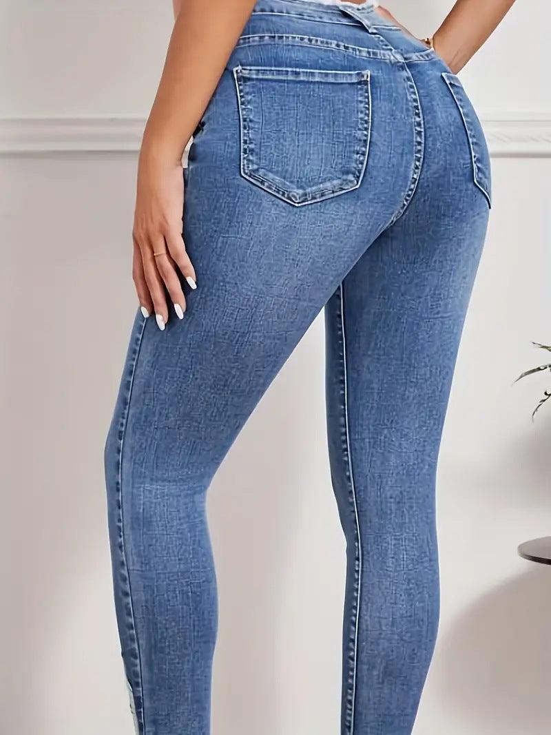 Maxime High Waist Denim Women's Pants - MAXIME