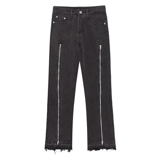 Frayed Cat Beard Straight Casual Pants - MAXIME