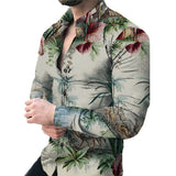 Men's Casual Long Sleeved Large Floral Shirt - MAXIME