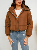 Hooded Short Cotton Coat Solid Color Winter Women - MAXIME