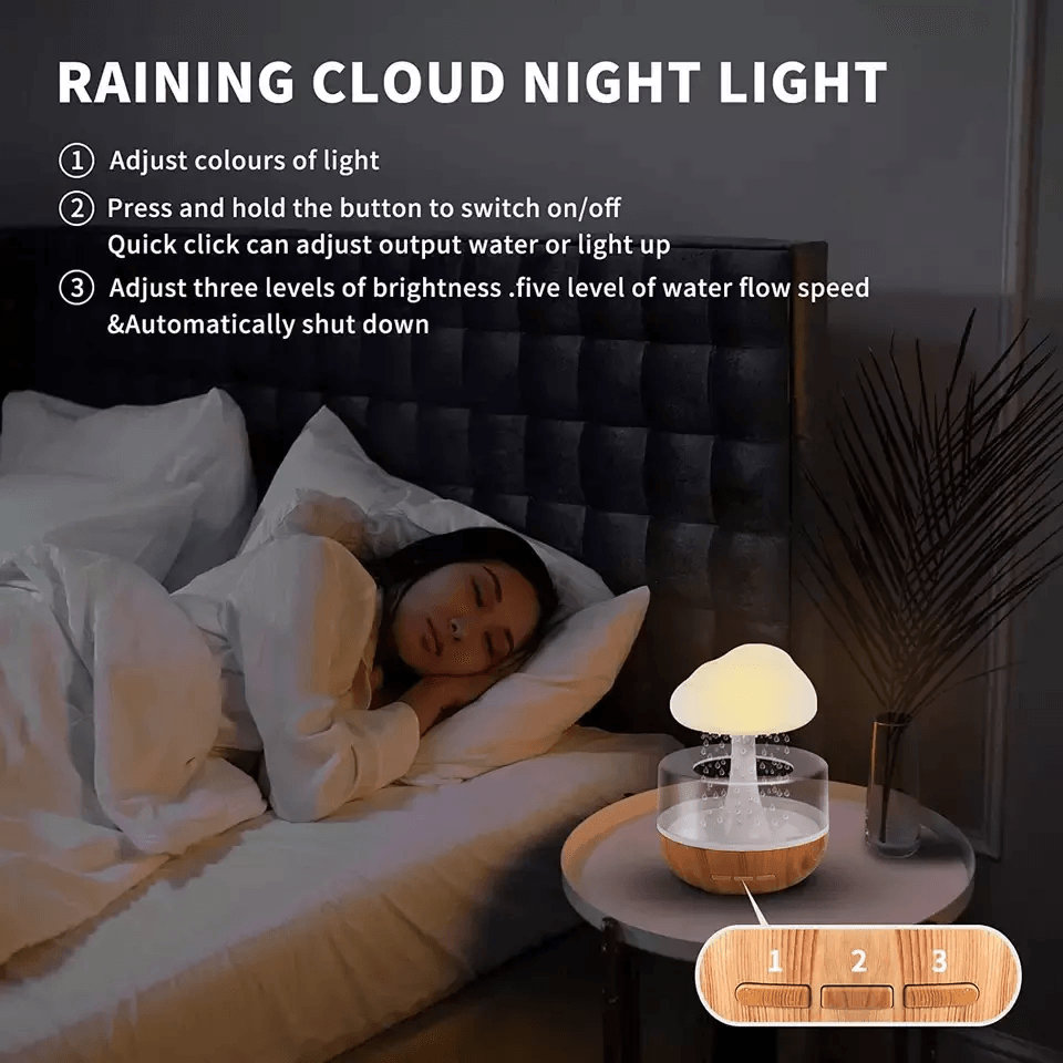 Maxime Rain Cloud Aroma Humidifier Raining Humidifier Water Drop Humidifier - MAXIME