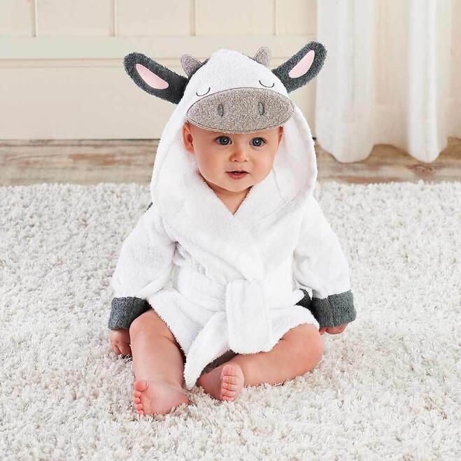 Cartoon Cute Animal Modeling Baby Bath Towels Baby Bathrobes Cotton Children's Bathrobes Baby Hooded - MAXIME