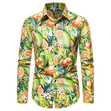 Mens Casual Long Sleeved Floral Shirt - MAXIME