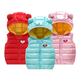 Boys Girls Sleeveless Waistcoat Kids Outerwear Vests Children Hooded Jackets - MAXIME