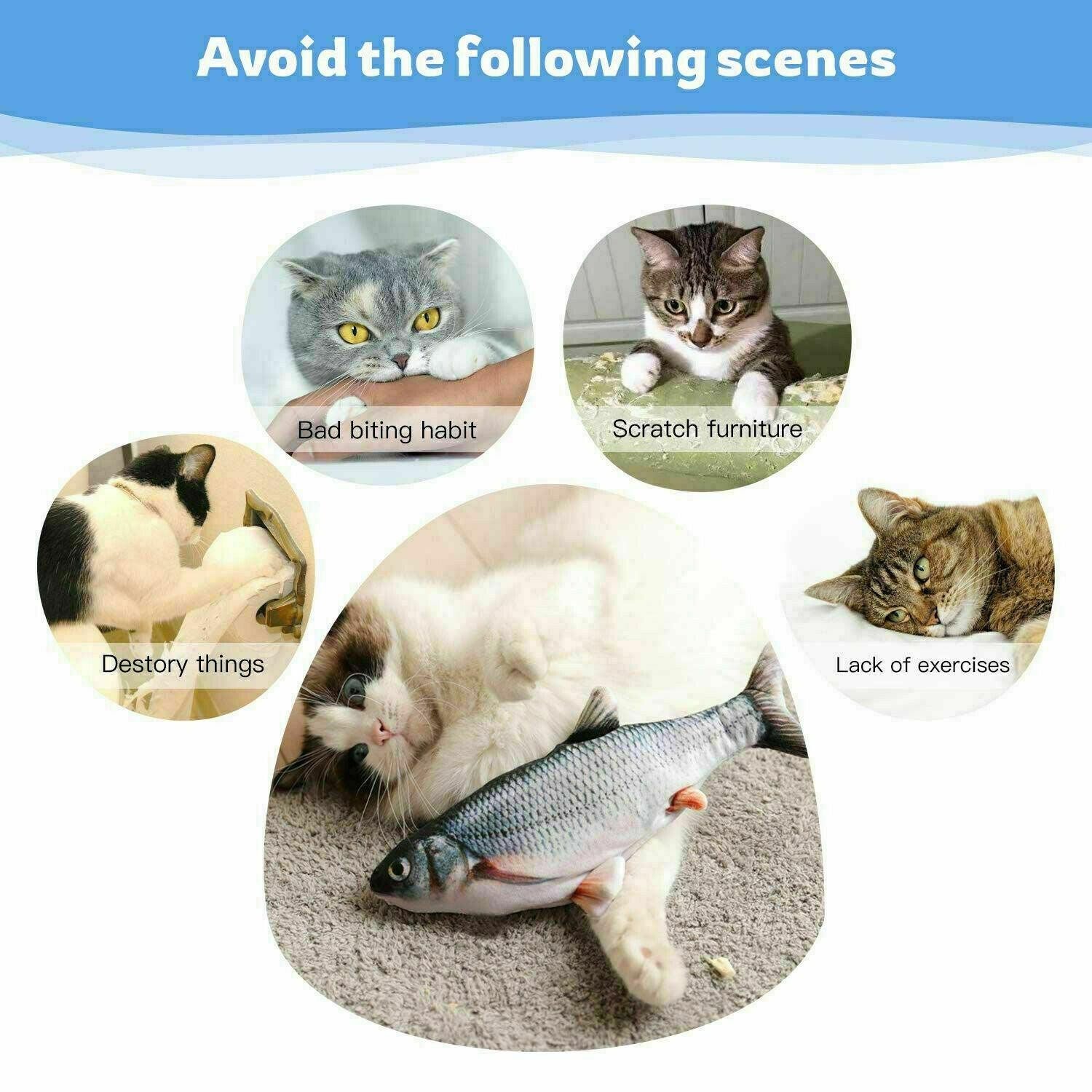 Electric Fish Cat Toy Realistic Interactive Kicker Jumping Dancing Kitten Toys - MAXIME