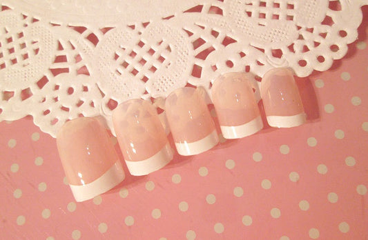 Nail art Nail art finished French long fake nail patch long French - MAXIME