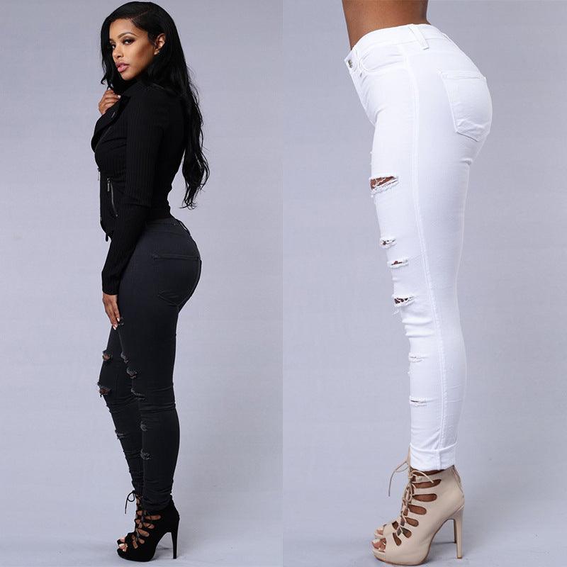 Jeans Women Skinny Trousers Casual High Waist Pencil Pants - MAXIME