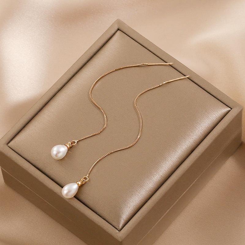 Temperament Long Pearl Eardrop Trendy - MAXIME