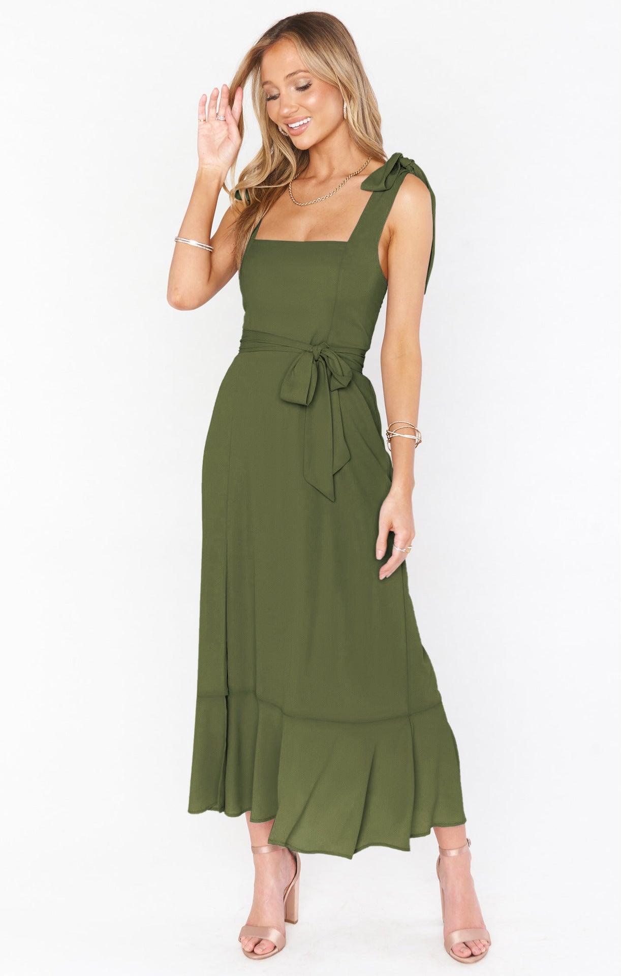 Women's Elegant Bridesmaid Square Neck Cocktail Party - MAXIME