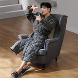 Long Sleeved Autumn And Winter Thin Quilted Bathrobe - MAXIME