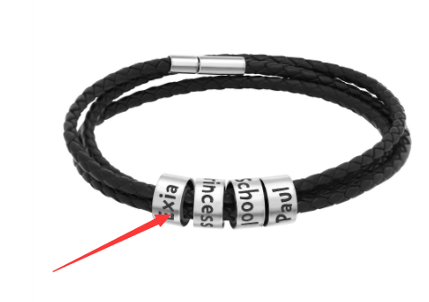 Personalized Mens Braided Genuine Leather Bracelet Stainless - MAXIME