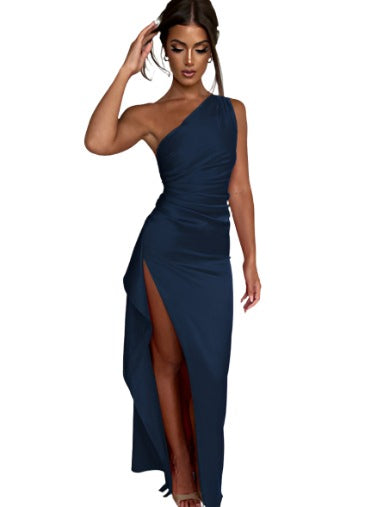 Elegant Slim-fit Solid Summer Satin Dresses - MAXIME