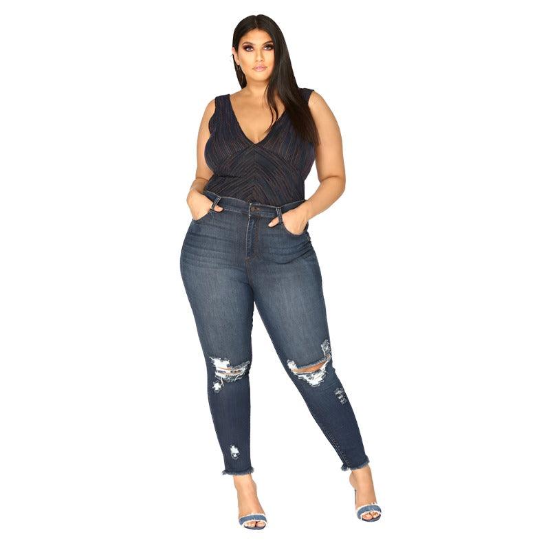 Hip Raise Plus Size Jeans - MAXIME