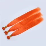 Color Human Hair Curtain Orange Hair Curtain - MAXIME