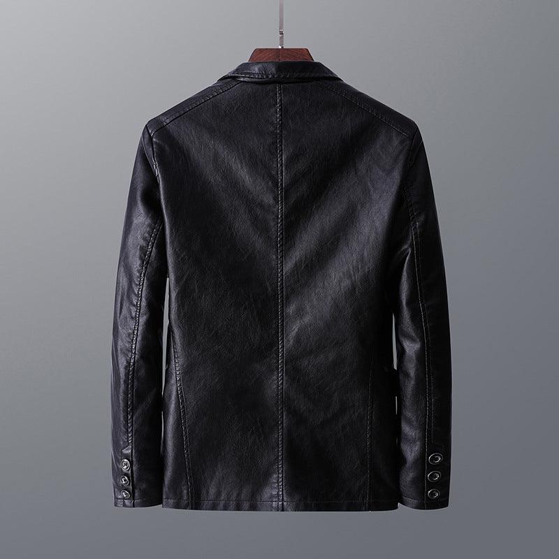 Leather Jacket Thin Lapel - MAXIME