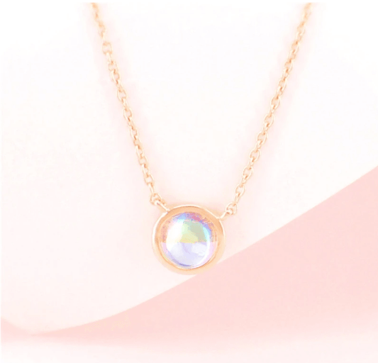 Trendy solitaire moonstone necklace - MAXIME