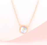 Trendy solitaire moonstone necklace - MAXIME