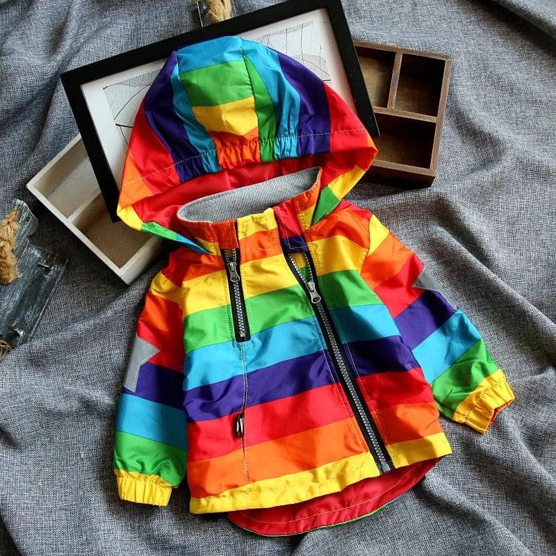 Kids Rainbow Hooded Coat - MAXIME