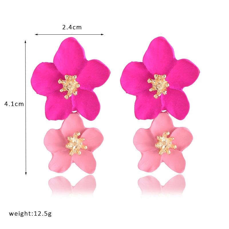 Multicolor trendy flower earrings - MAXIME